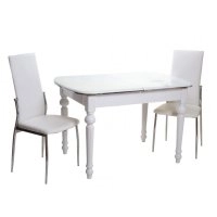 Комплект стіл TB-51 сніжно-білий + 2 стільця N-20 білий