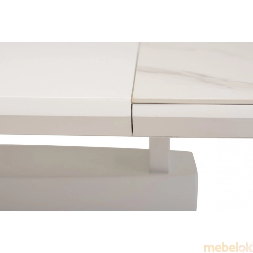 Стол керамический TML-850 белый мрамор с другого ракурса