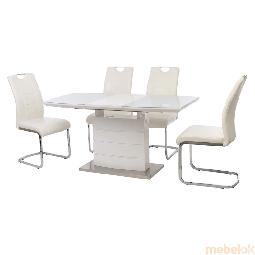 стол с видом в обстановке (Стол TM-50-2 белый)