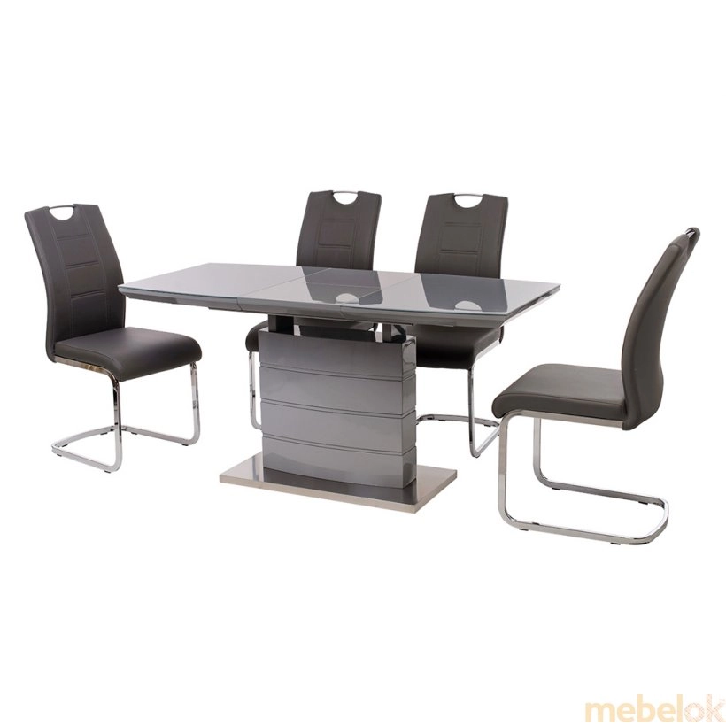 стол с видом в обстановке (Стол TM-50-2 светло серый)