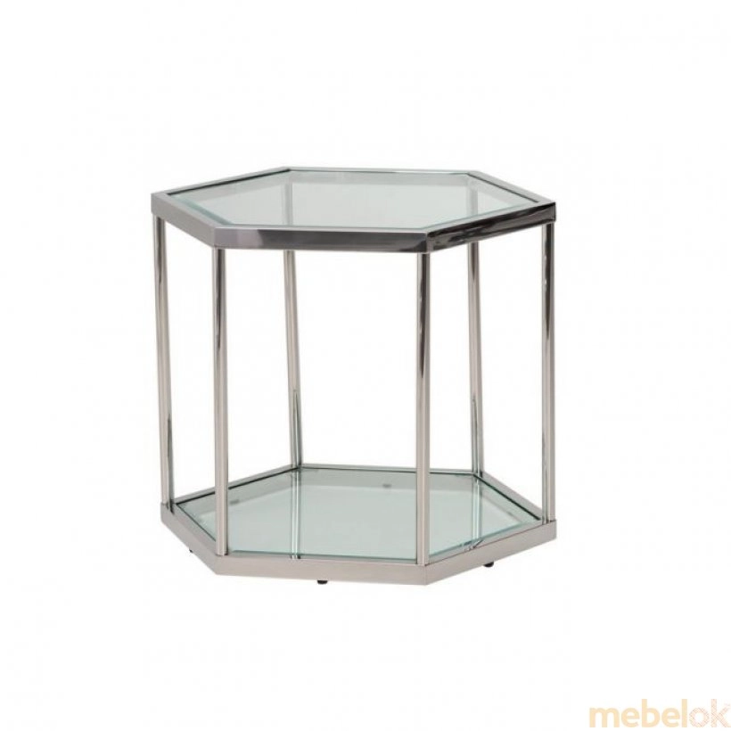 Стол CK-1 прозрачный+серебро