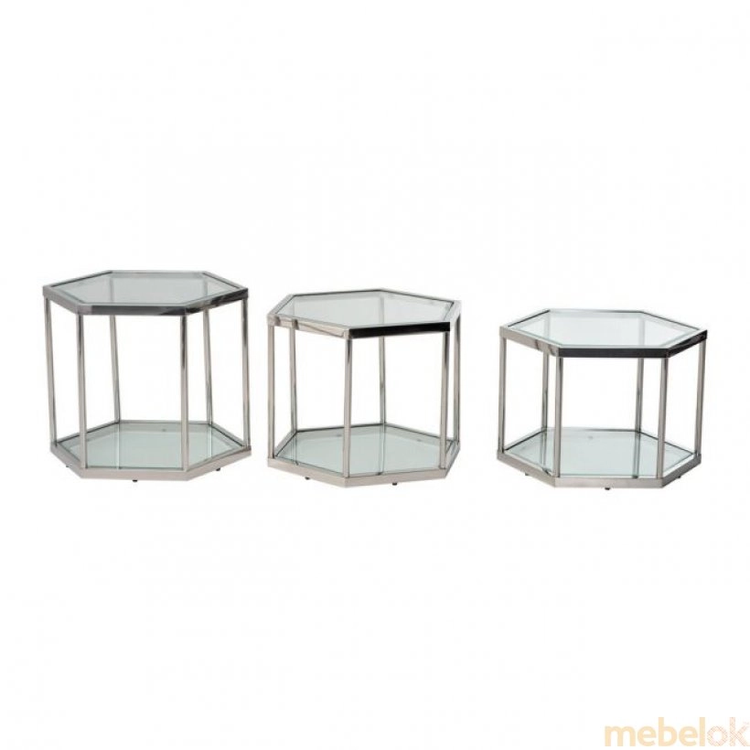 Стол CK-2 прозрачный + серебро от фабрики Vetro Mebel (Ветро мебель)