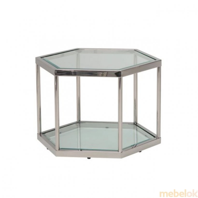 Стол CK-3 прозрачный + серебро