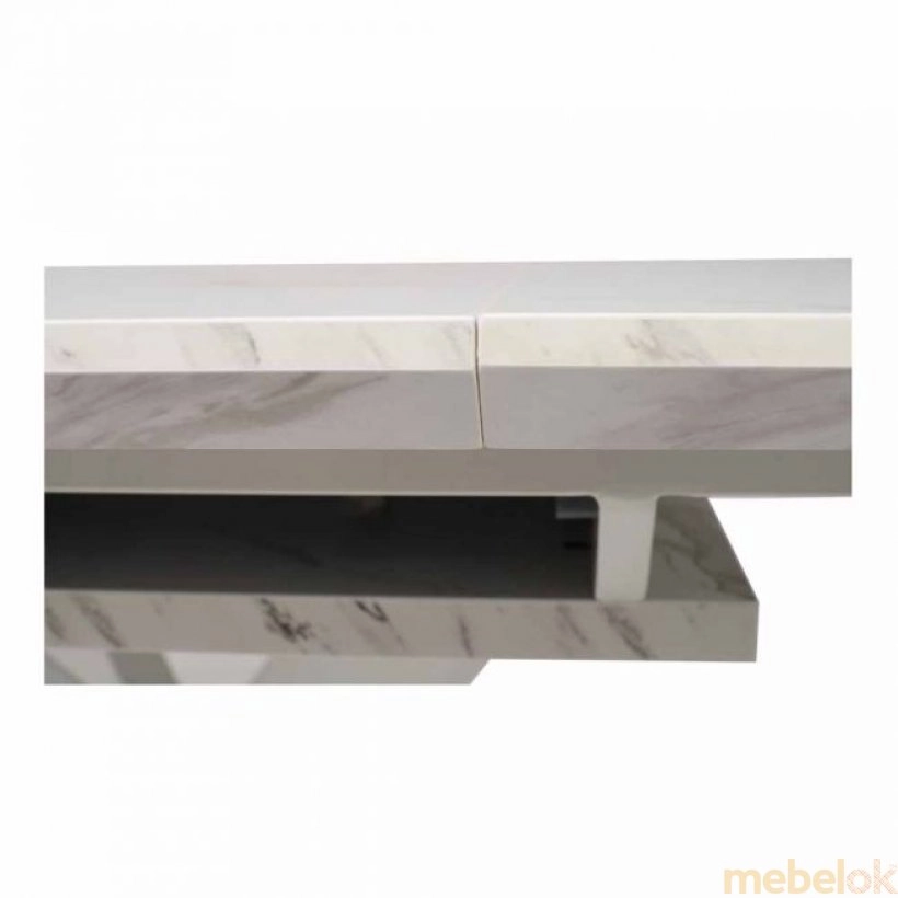(Стол TML-630 глянцевый белый мрамор) Vetro Mebel (Ветро мебель)