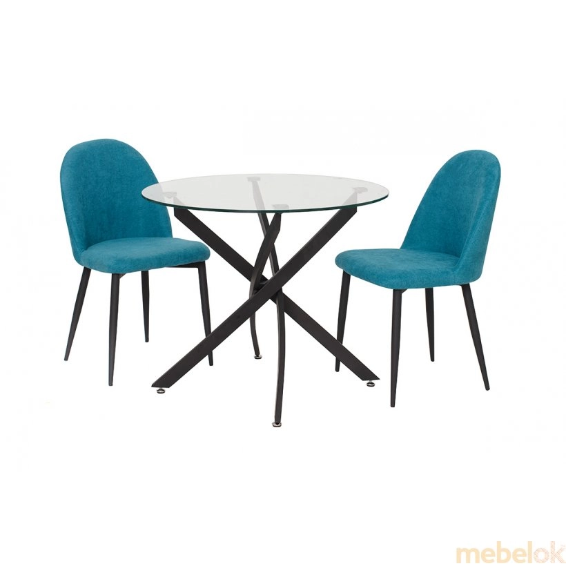 Стол обеденный T-309 прозрачная столешница от фабрики Vetro Mebel (Ветро мебель)