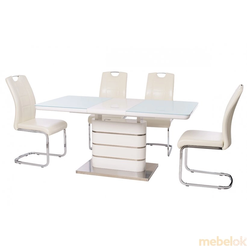 Стол TM-52-1 белый+белый от фабрики Vetro Mebel (Ветро мебель)