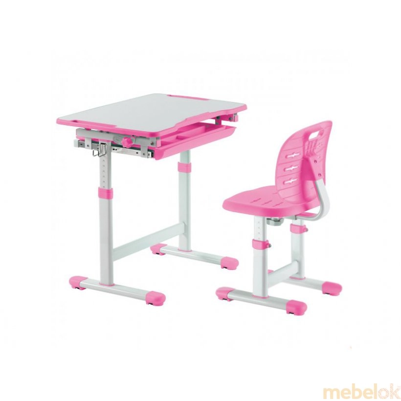 Комплект парта і стілець, що ростуть Piccolino III Pink
