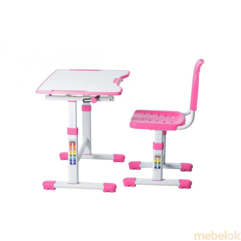 Комплект парта и стул растущие Sole II Pink с другого ракурса