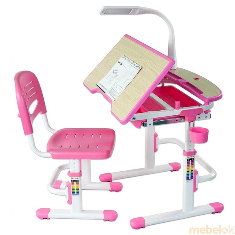 Комплект парта і стілець, що ростуть Sorriso Pink від фабрики FunDesk (ФанДеск)