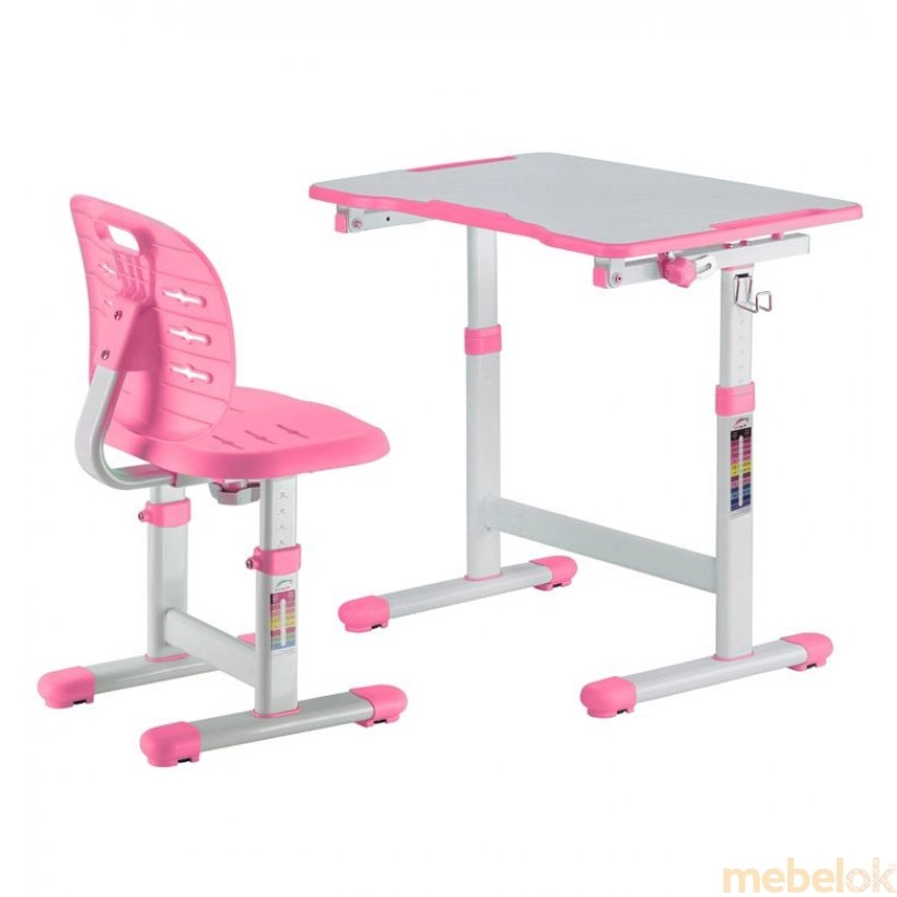 Комплект парта и стул растущие Omino Pink