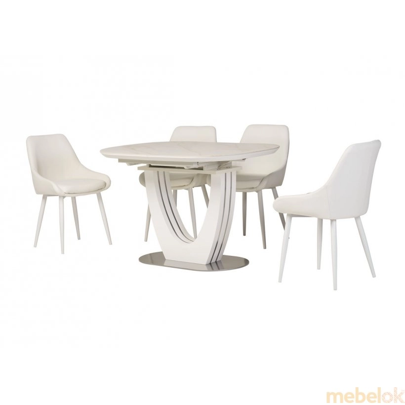 Керамический стол TML-865-1 белый мрамор