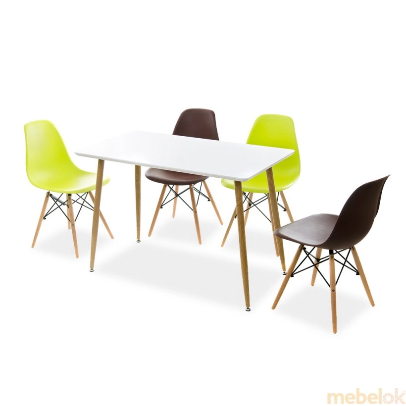 стіл з виглядом в обстановці (Дерев'яний стіл TM-40 білий)