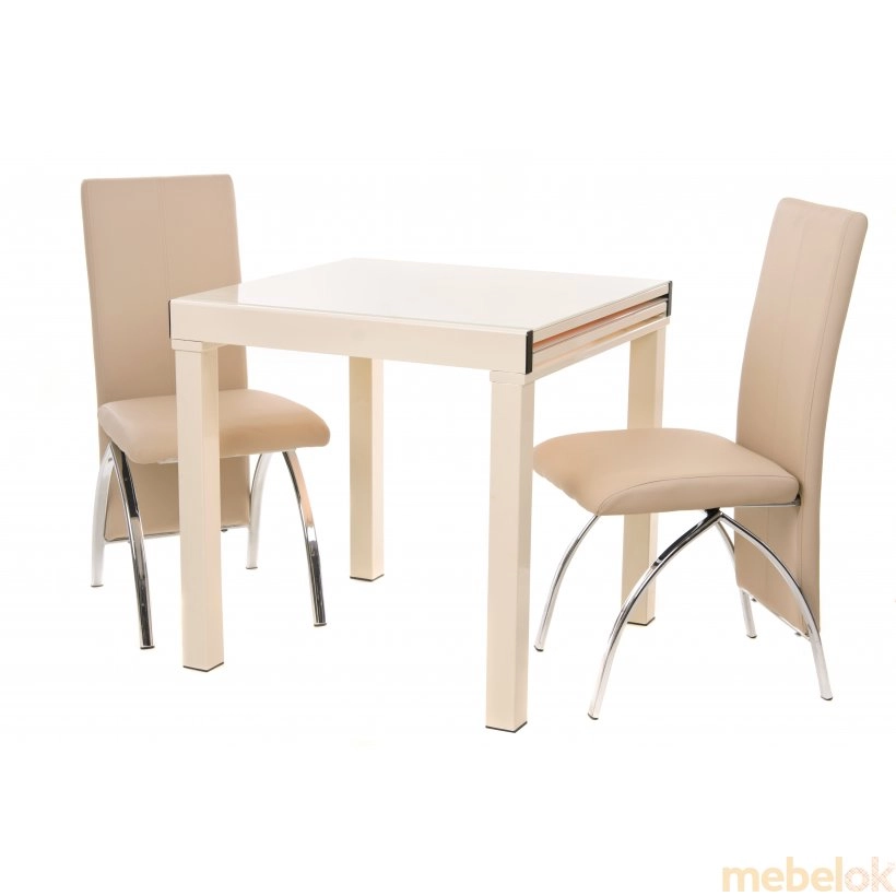 (Обеденный стол T-105 кремовый) Vetro Mebel (Ветро мебель)