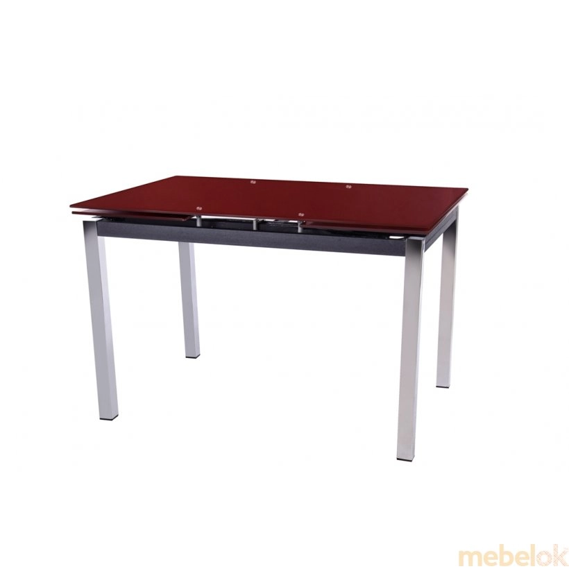 Комплект стол T-231-2 блестящая спелая вишня + 2 стула N-40 пурпурный от фабрики Vetro Mebel (Ветро мебель)