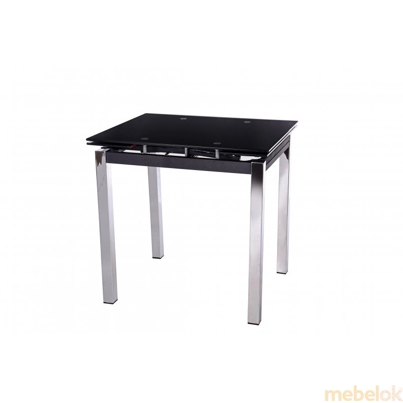 Комплект стіл T-239 чорний + 2 стільця N-66 молочний від фабрики Vetro Mebel (Ветро мебель)