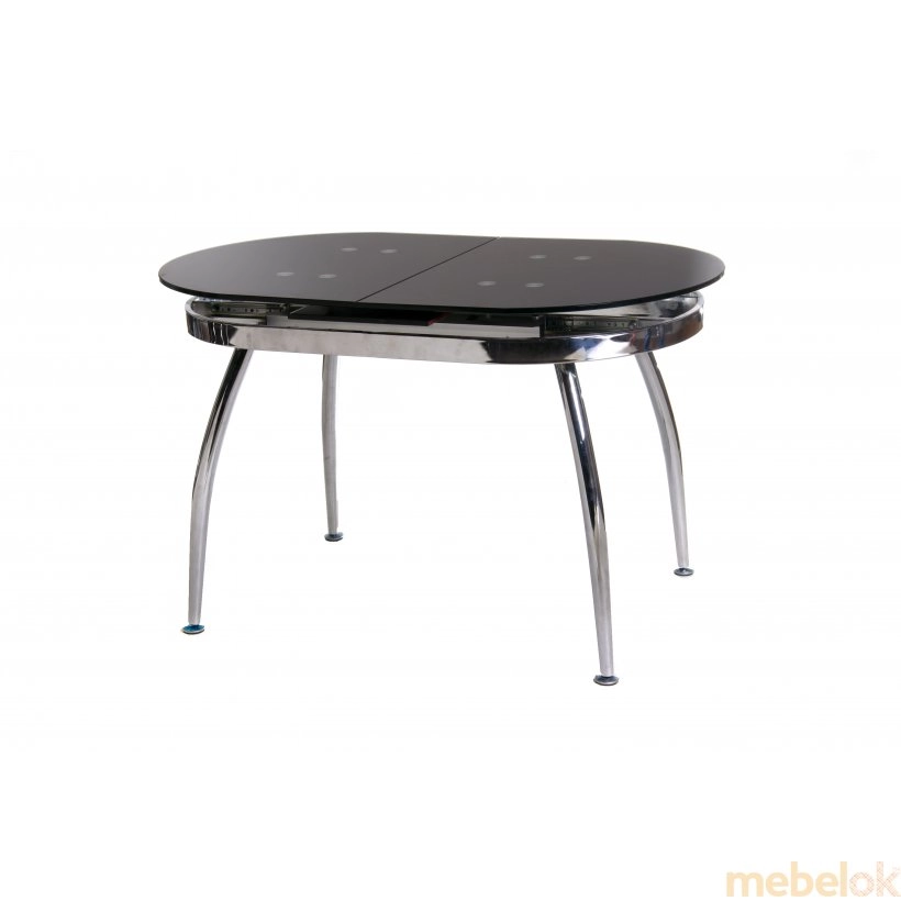 Комплект стіл T-270 чорний + 2 стільця N-66 чорний від фабрики Vetro Mebel (Ветро мебель)