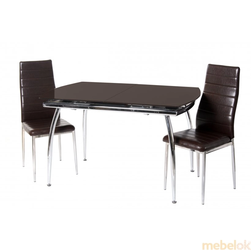 Обідній стіл T-272 темно-коричневий без металевих п'ятаків