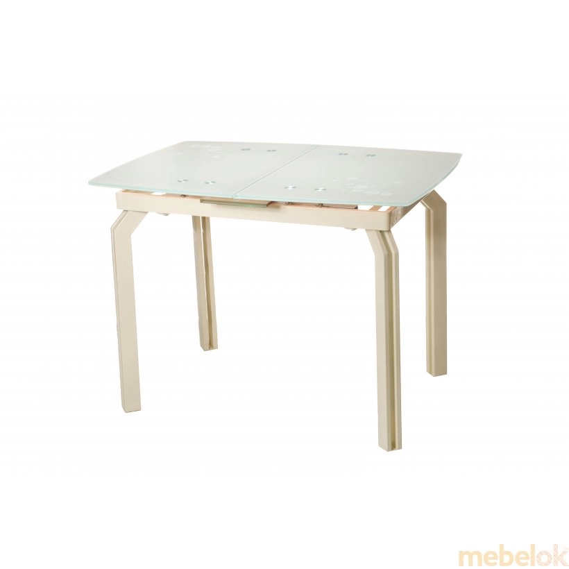 Комплект стол T-273 кремовый + 2 стула NC-500 коричневый от фабрики Vetro Mebel (Ветро мебель)