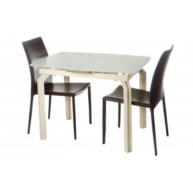 Комплект стіл T-273 кремовий + 2 стільця NC-500 коричневий