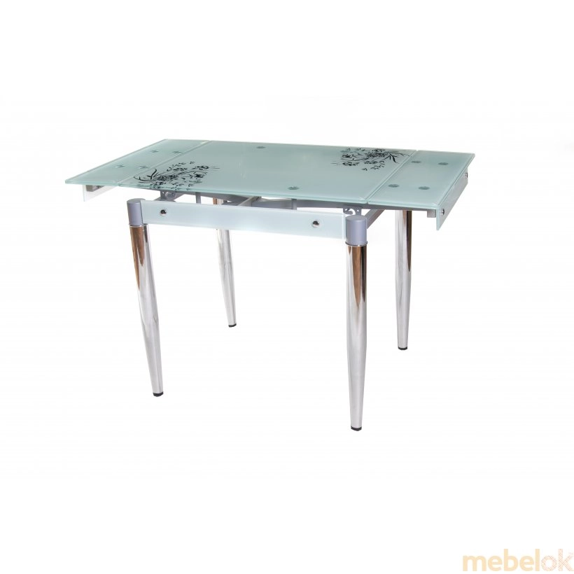 Комплект стол T-275 белый + 2 стула N-40 блестящий белый от фабрики Vetro Mebel (Ветро мебель)