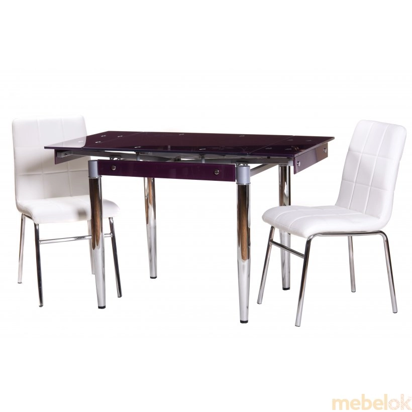 стол с видом в обстановке (Обеденный стол T-275 пурпурный)
