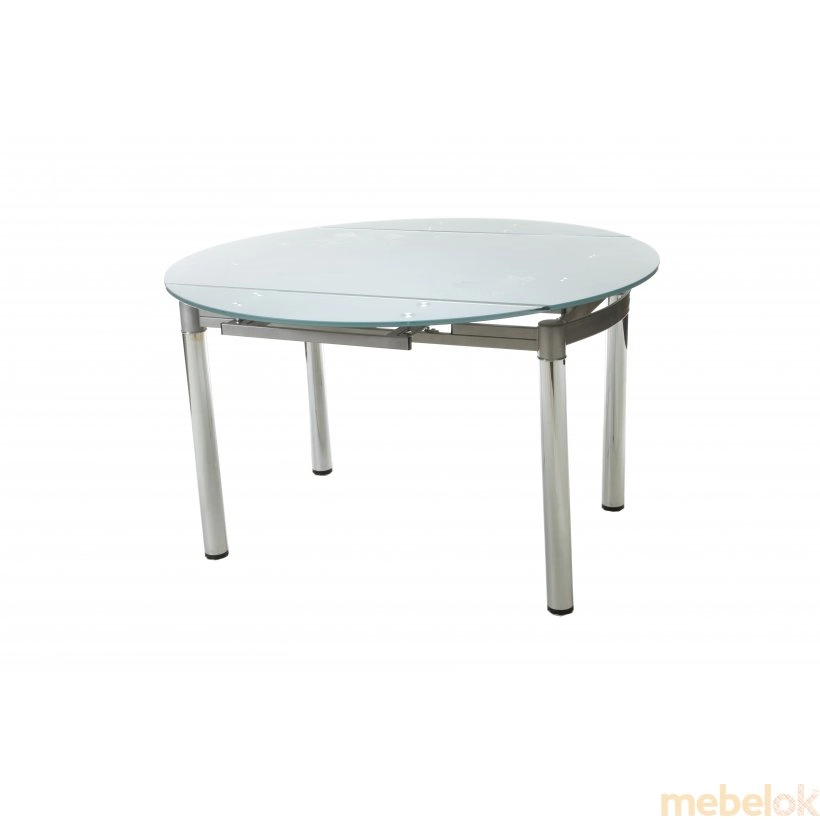 Комплект стол T-282-2 серебряный + 2 стула N-20 серебряный от фабрики Vetro Mebel (Ветро мебель)