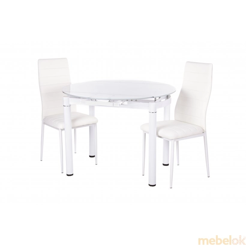 стіл з виглядом в обстановці (Обідній стіл T-282 сніжно-білий)