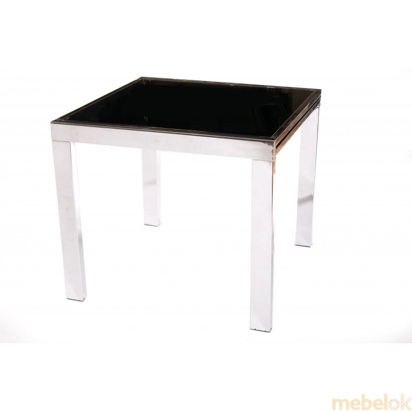 Комплект стол TC-100 черный + 2 стула NC-500 черный крокодил от фабрики Vetro Mebel (Ветро мебель)