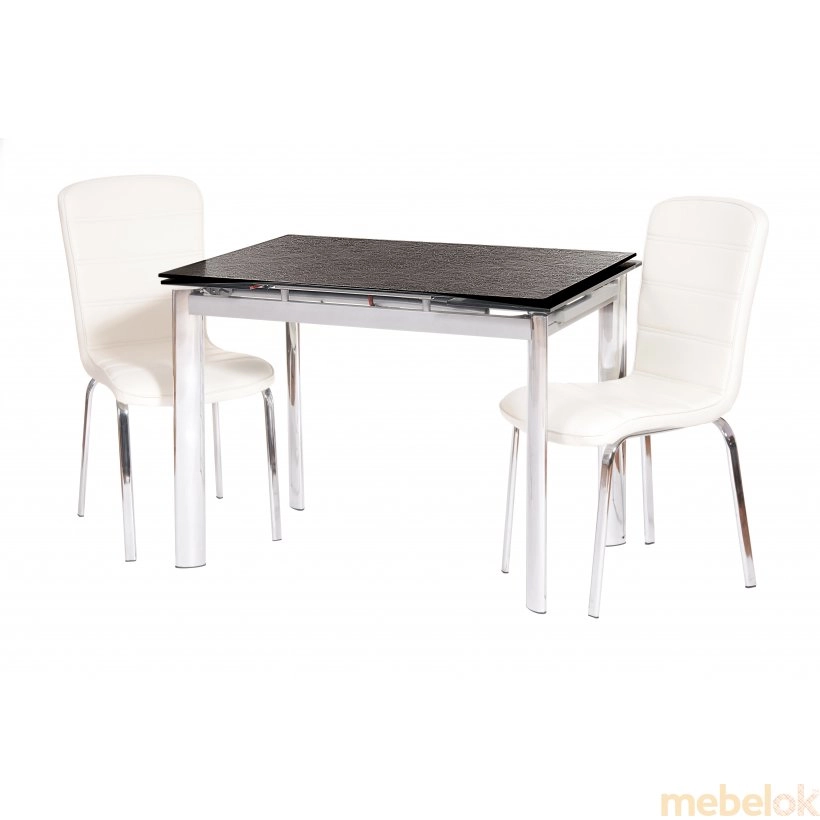 стіл з виглядом в обстановці (Обідній стіл TN-40 чорний)