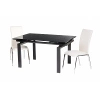 Комплект стіл TN-44 чорний + 2 стільця N-73 білий