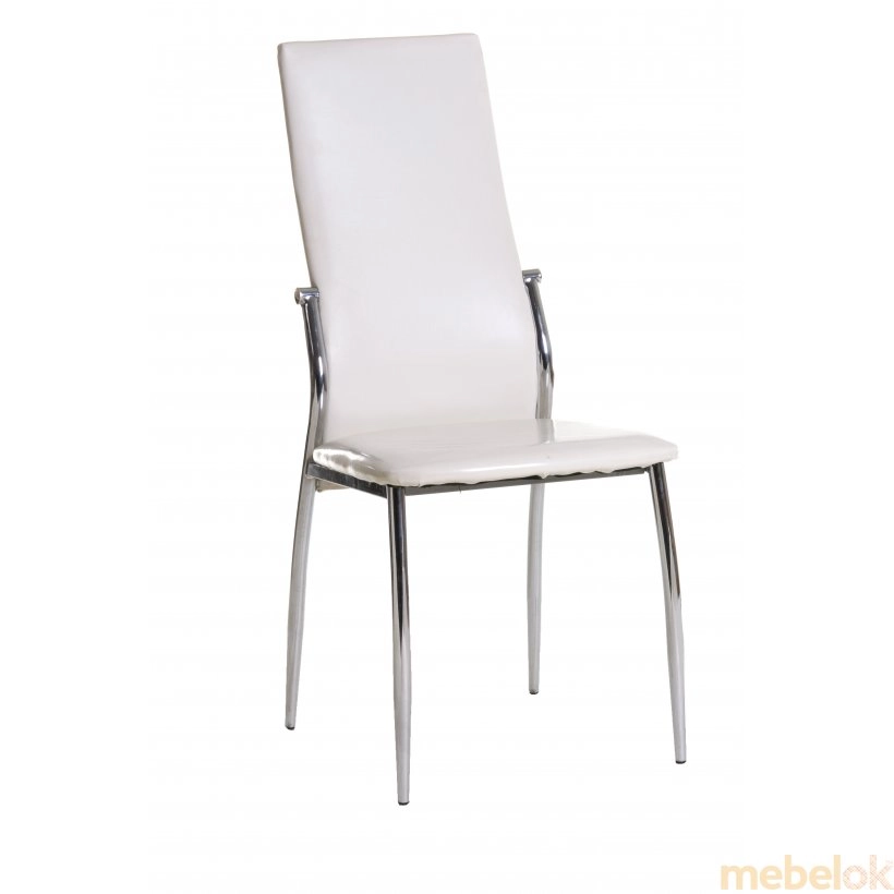 комплект стіл + стілець з виглядом в обстановці (Комплект стіл TB-51 сніжно-білий + 2 стільця N-20 білий)