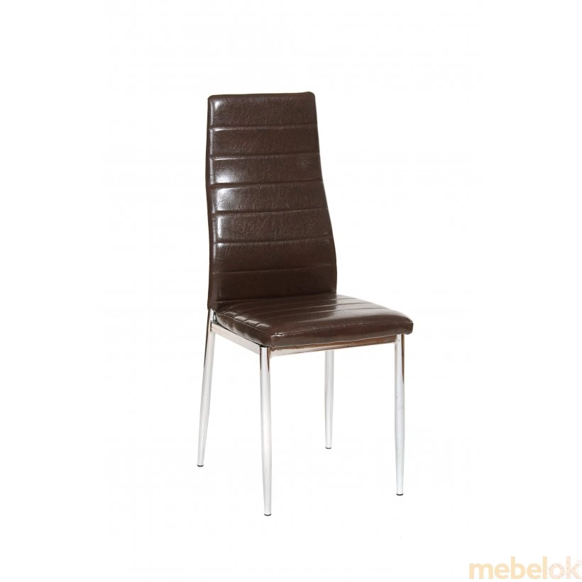 комплект стіл + стілець з виглядом в обстановці (Комплект стіл T-227 кремовий + 2 стільця N-66 блискучий коричневий)