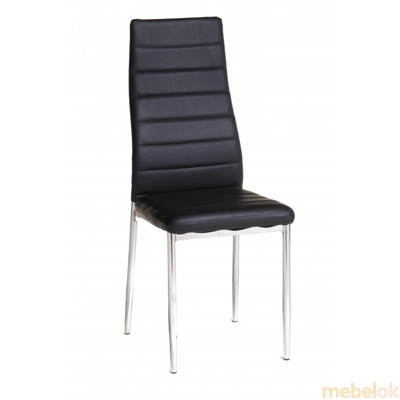 комплект стіл + стілець з виглядом в обстановці (Комплект стіл T-270 чорний + 2 стільця N-66 чорний)