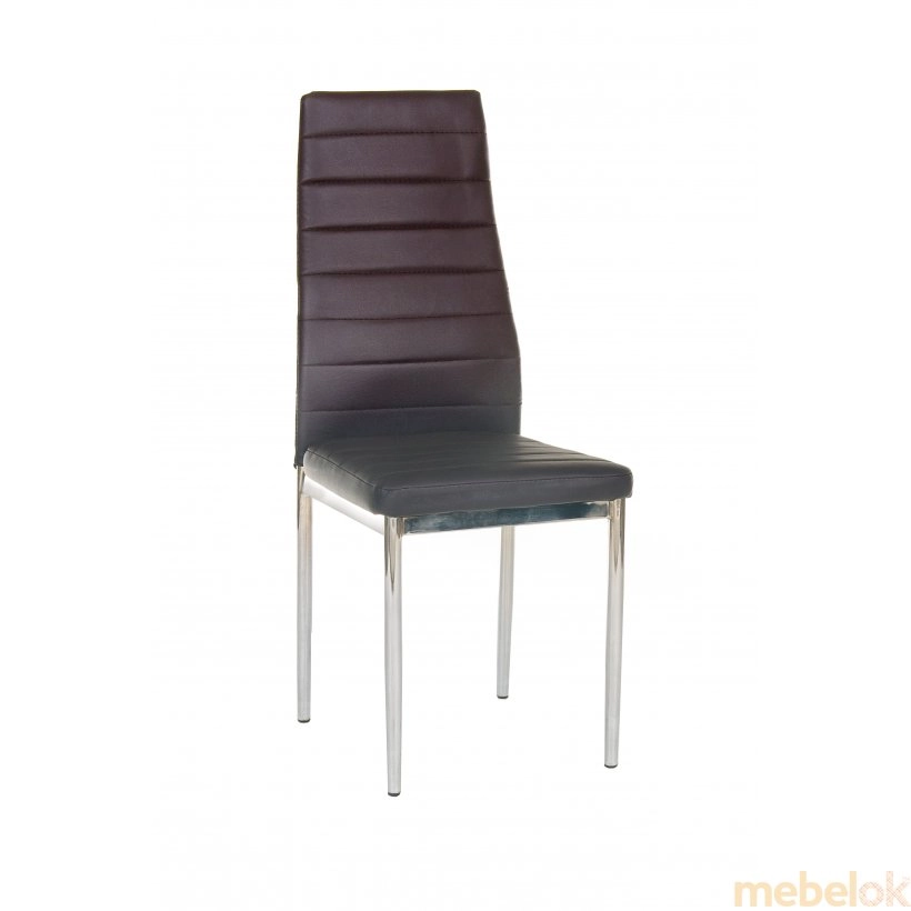 комплект стіл + стілець з виглядом в обстановці (Комплект стіл T-236-2 шоколад + 2 стільця N-66 коричневий)