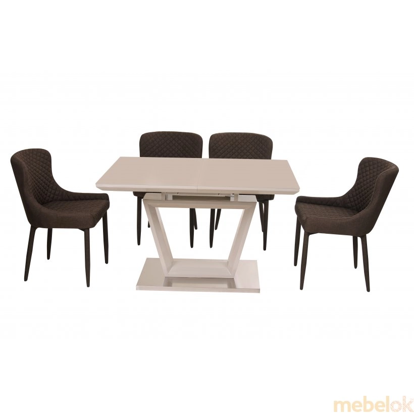 стол с видом в обстановке (Стол обеденный TM-51-1 капучино латте)