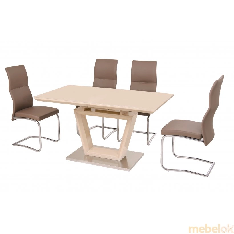 Стол обеденный TM-51 бежевый от фабрики Vetro Mebel (Ветро мебель)