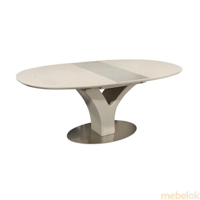 стол с видом в обстановке (Стол TML-512 бежевый сатин+латте)
