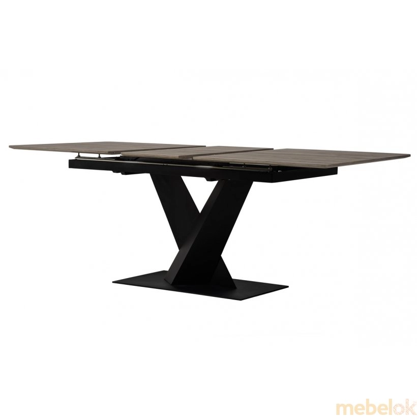 стол с видом в обстановке (Стол TML-680 пепельный дуб/черный)