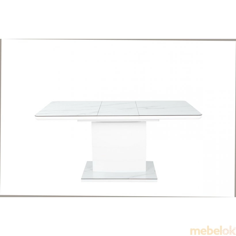 стол с видом в обстановке (Стол TM-49 белый кварц + белый)