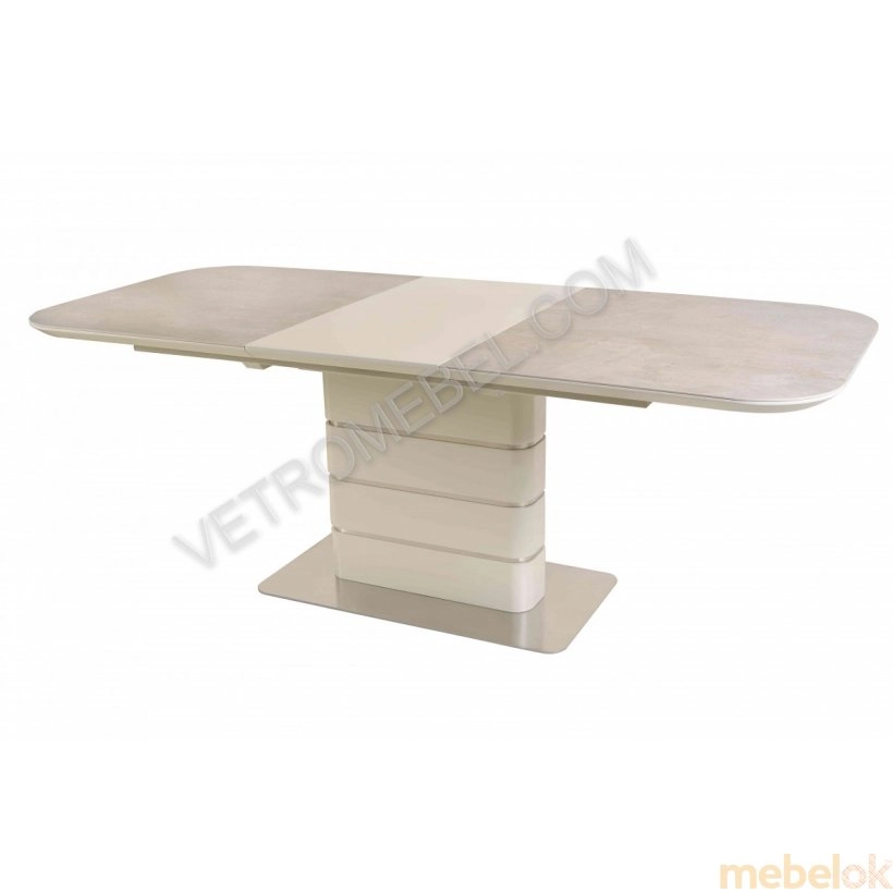 Комплект стіл TM-534 кремовий + 4 стільця M-03-1 каву мокко від фабрики Vetro Mebel (Ветро мебель)