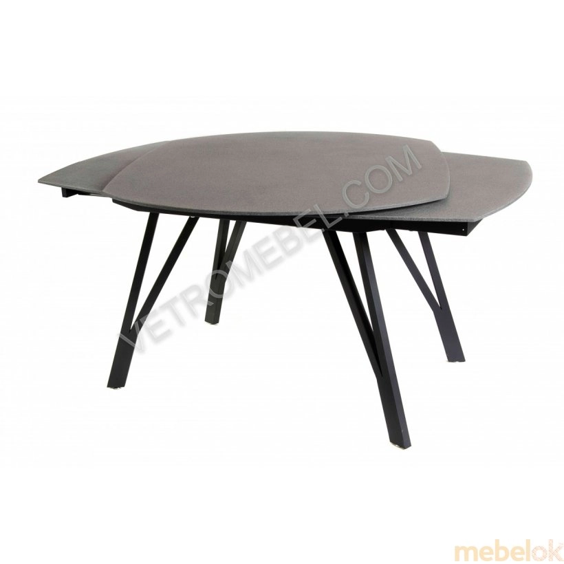 Комплект стіл TM-525 + 4 стільця N-57 чорний від фабрики Vetro Mebel (Ветро мебель)