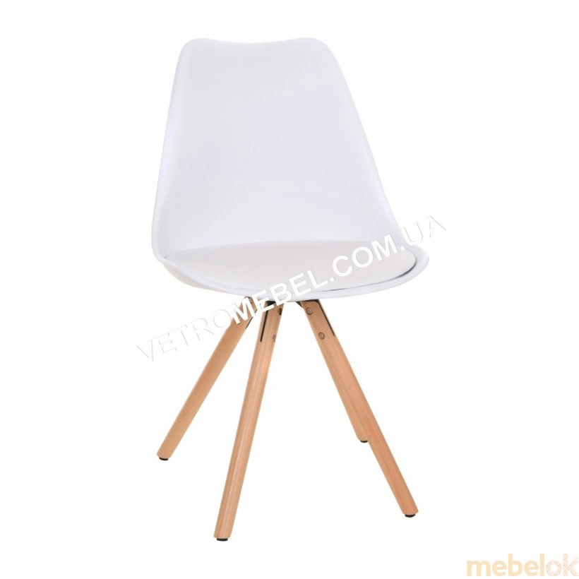 Комплект стіл TM-30 чорний + 3 стільці M-02 білий від фабрики Vetro Mebel (Ветро мебель)
