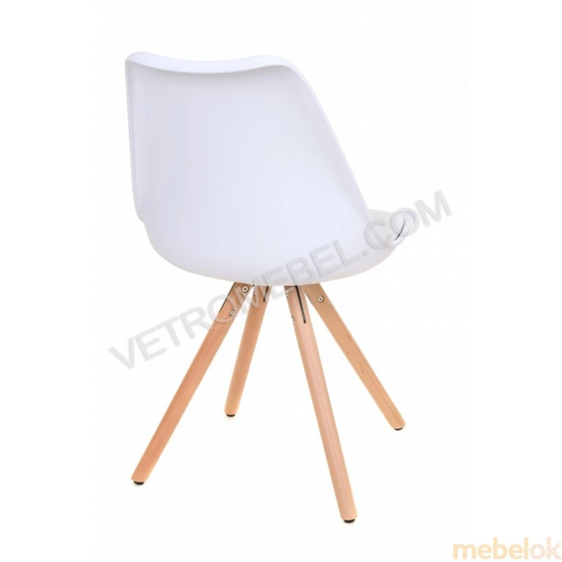 (Комплект стіл TM-30 чорний + 3 стільці M-02 білий) Vetro Mebel (Ветро мебель)