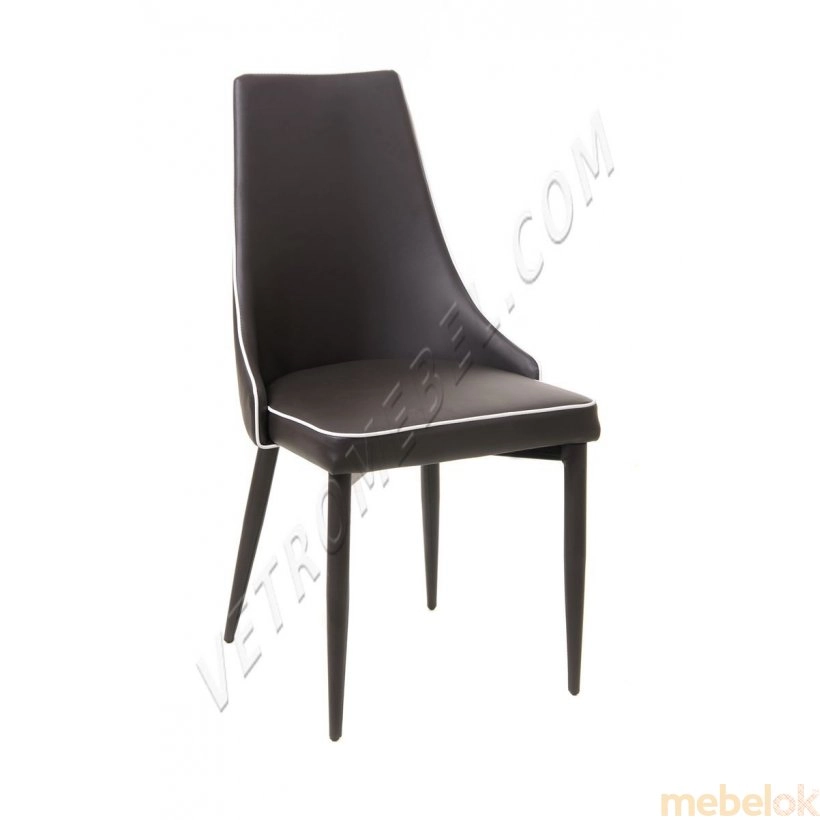 Комплект стол TM-510 белый + 4 стула M-03-1 коричневый от фабрики Vetro Mebel (Ветро мебель)