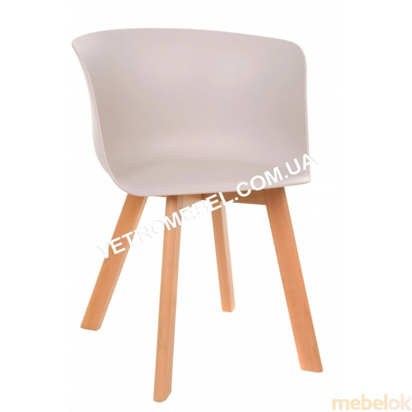 Комплект стіл TM-36 білий + 4 стільця M-08 капучіно від фабрики Vetro Mebel (Ветро мебель)