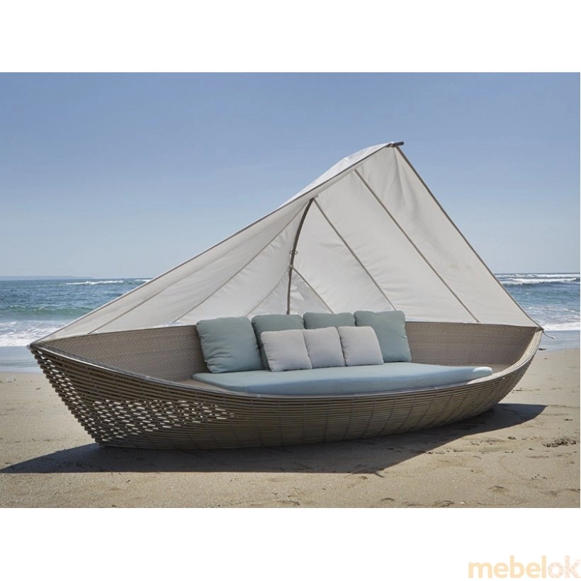 диван з ротанга з виглядом в обстановці (Лаунж Boat)