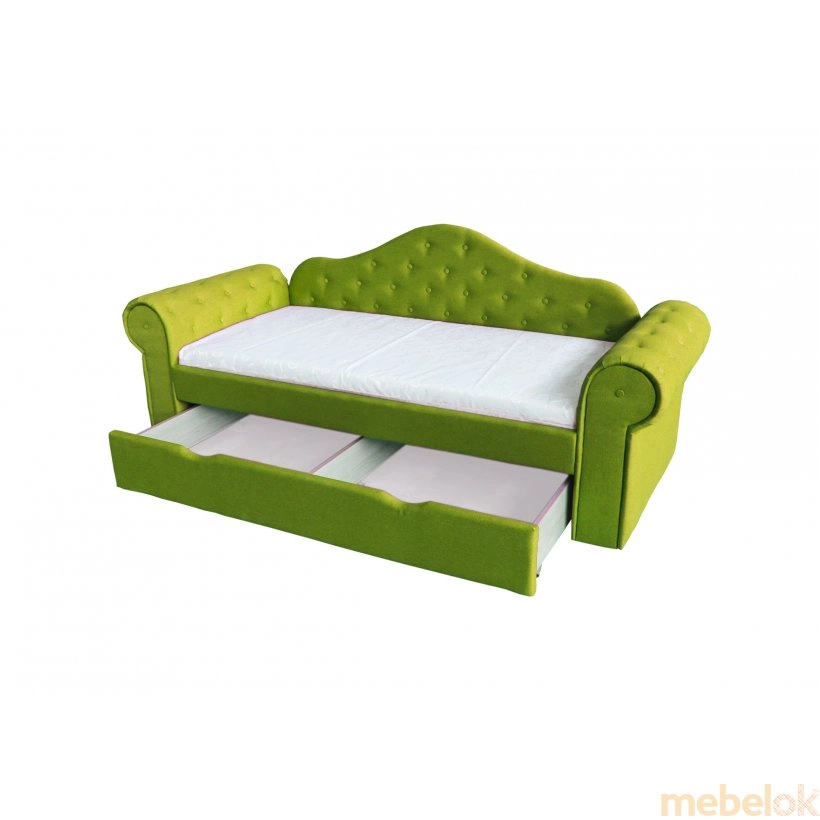 кровать с видом в обстановке (Кровать диван Melani лайм)