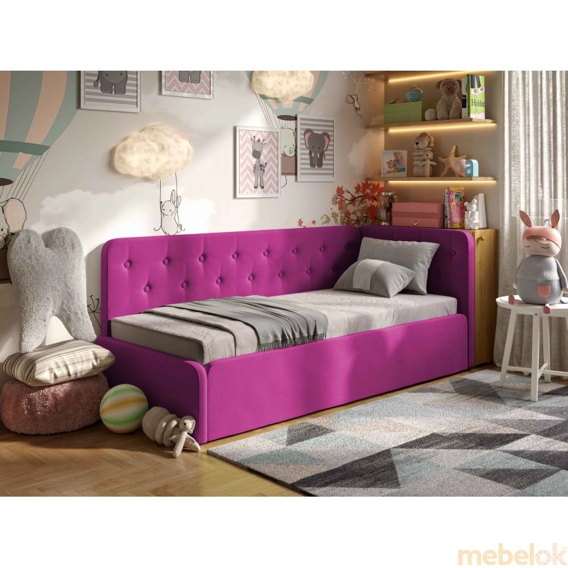 Ліжко Boston 80x190 рожеве від фабрики Viorina (Віорина)