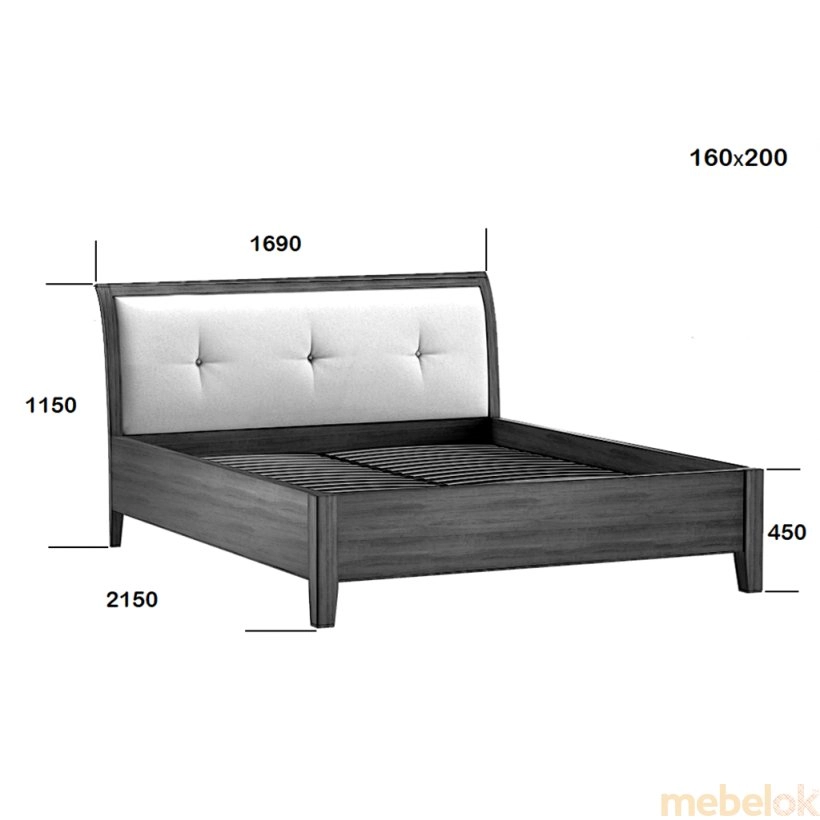 Кровать без подъемного механизма Detroit 120х190 из ольхи