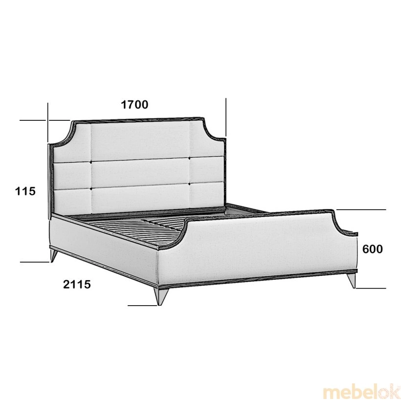 Кровать с подъемным механизмом Milton 140х200 из ольхи